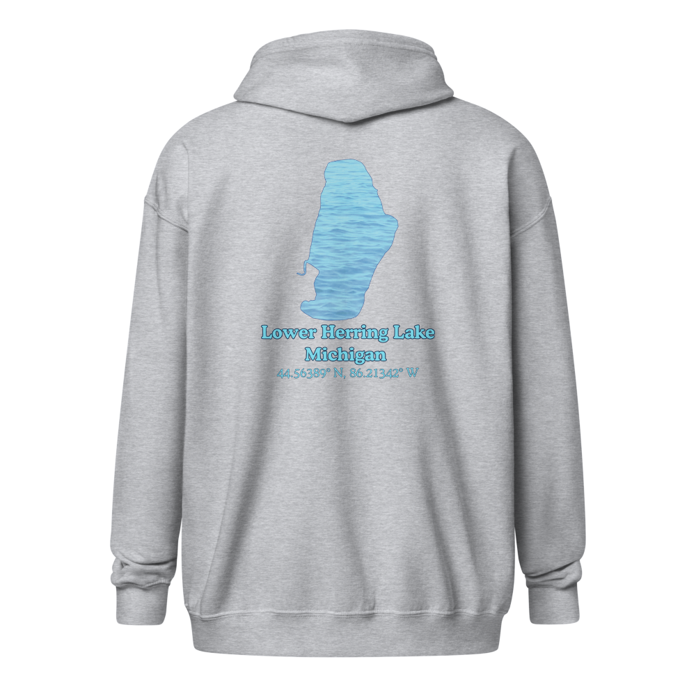 Lower Herring Lake Unisex Zip Hoodie