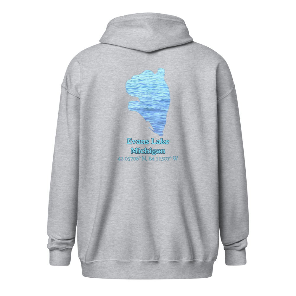 Evans Lake Unisex Zip Hoodie