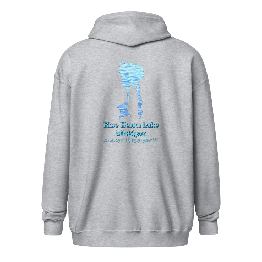 Blue Heron Lake Unisex Zip Hoodie