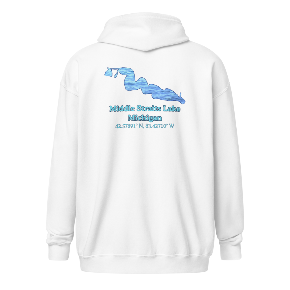 Middle Straits Lake Unisex Zip Hoodie