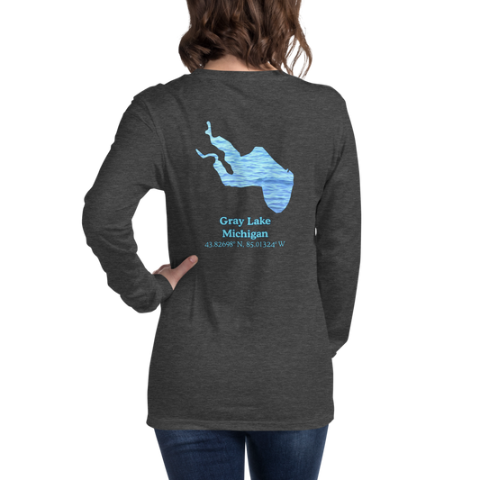 Gray Lake Long Sleeve Unisex T-shirt