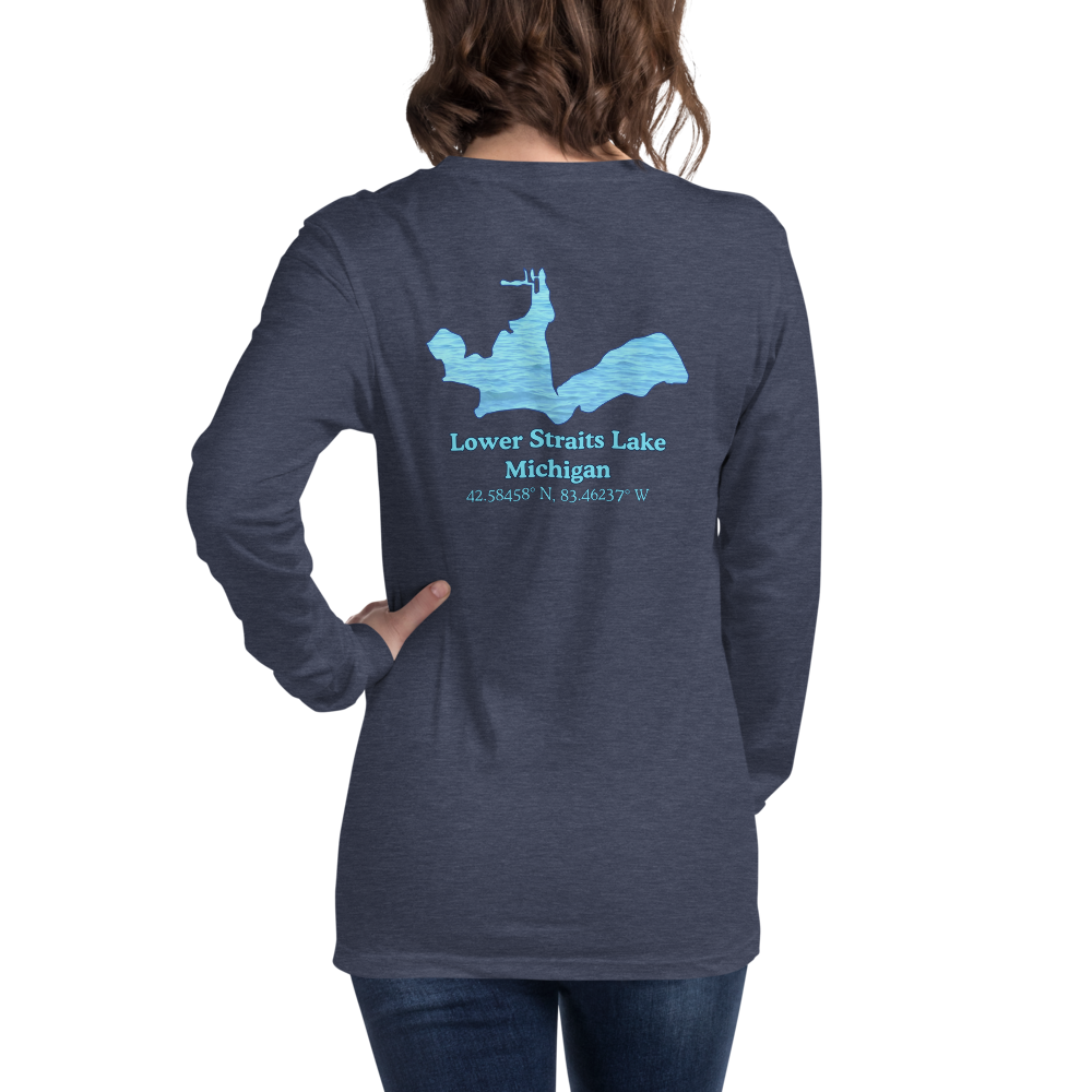 Unisex Long Sleeve T-shirt with Lower Straits Lake on back and We Lake You on front