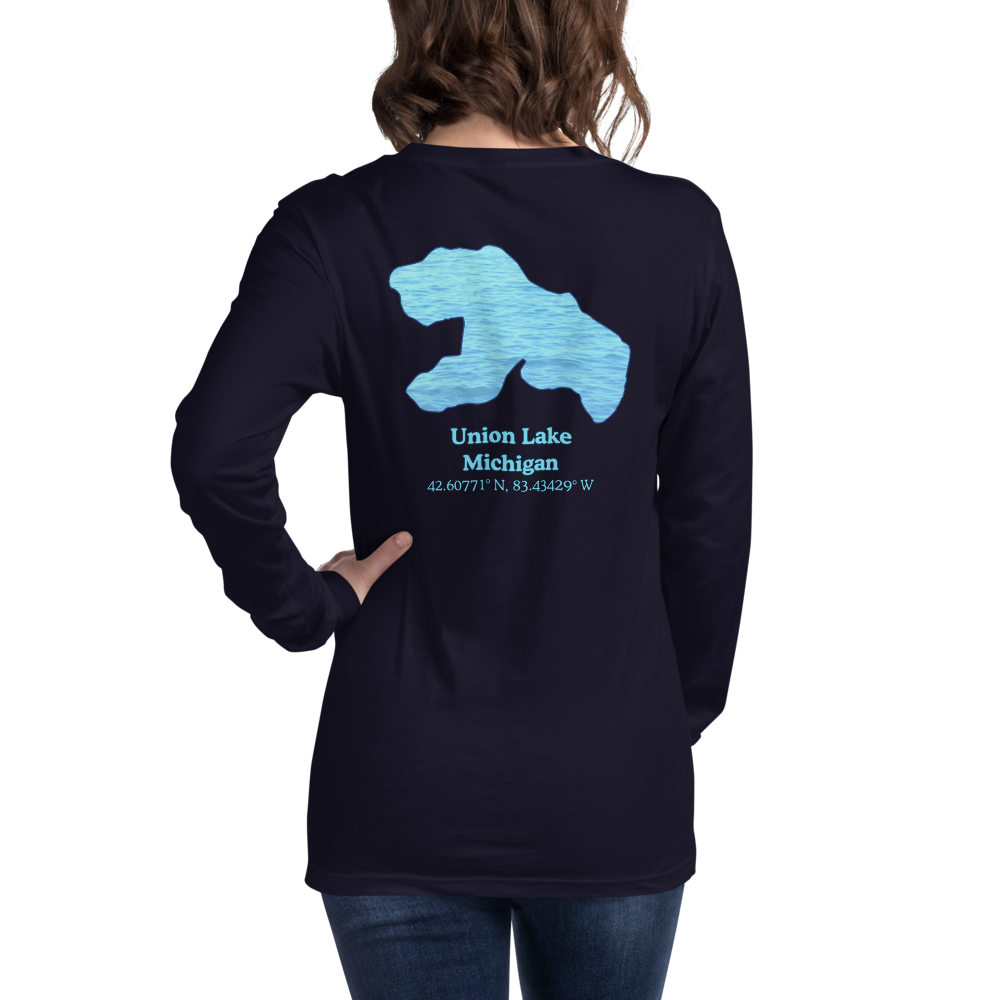 Unisex Long Sleeve T-shirt with Union Lake on back and We Lake You on front