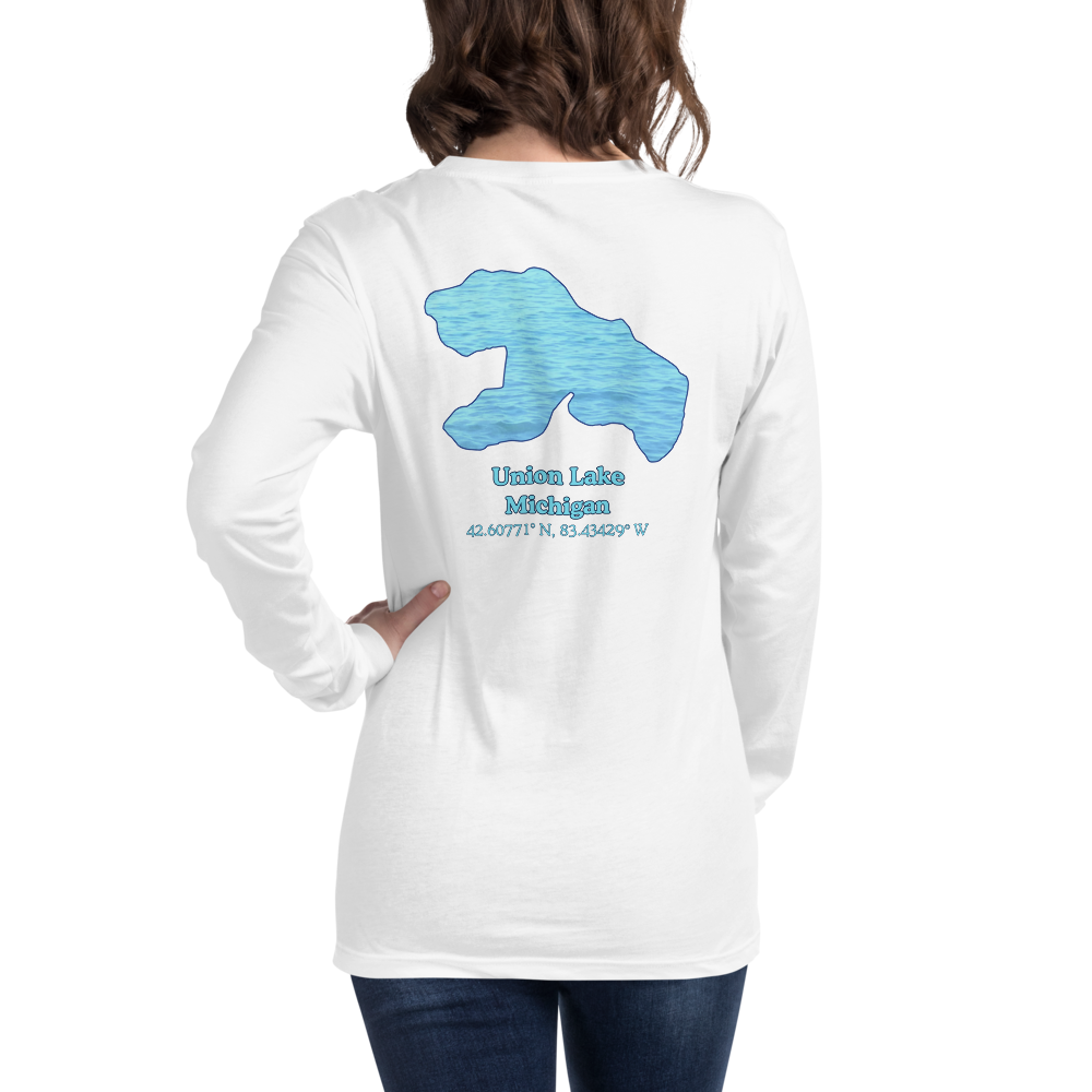 Unisex Long Sleeve T-shirt with Union Lake on back and We Lake You on front