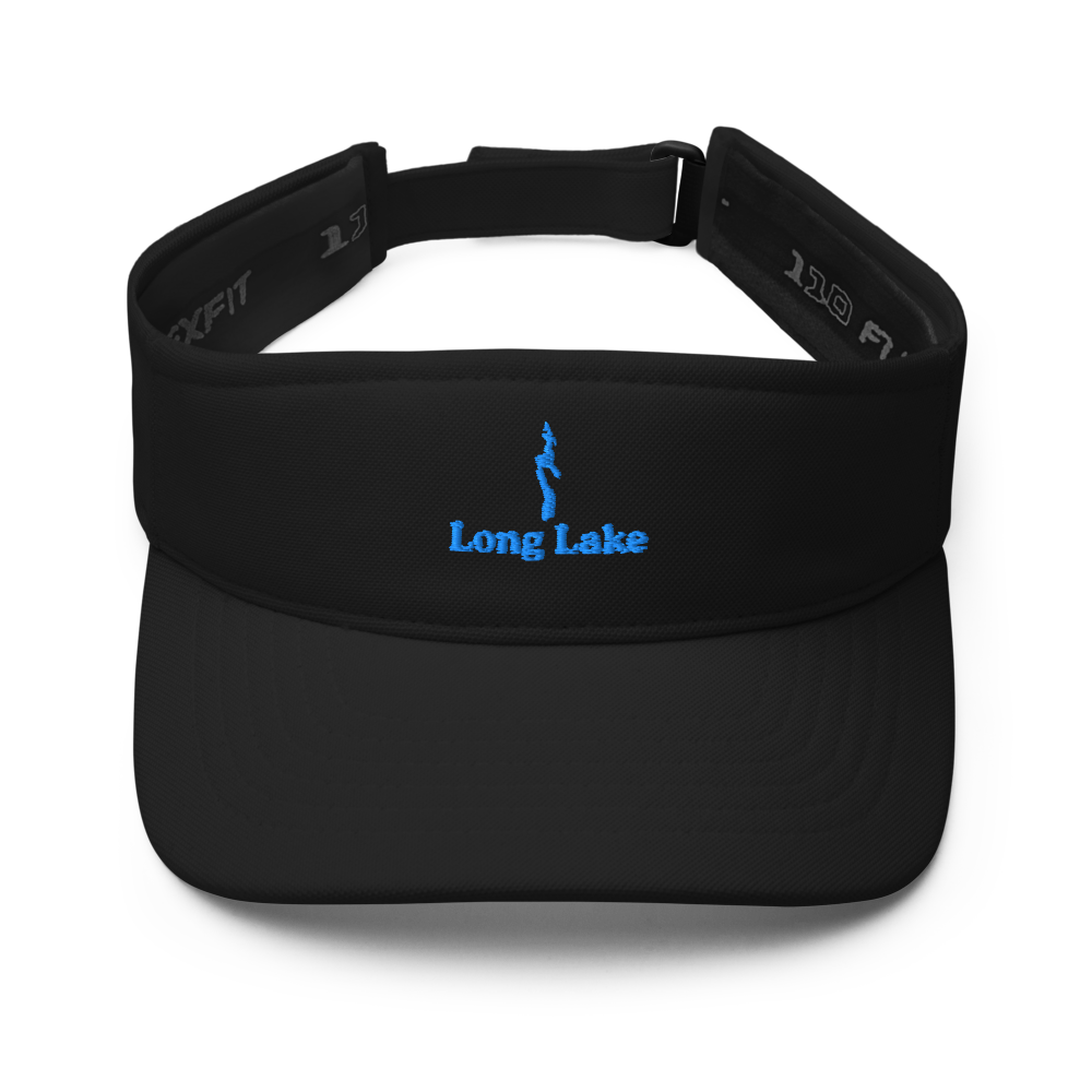 Long Lake Visor with embroidered artwork & adjustable velcro strap