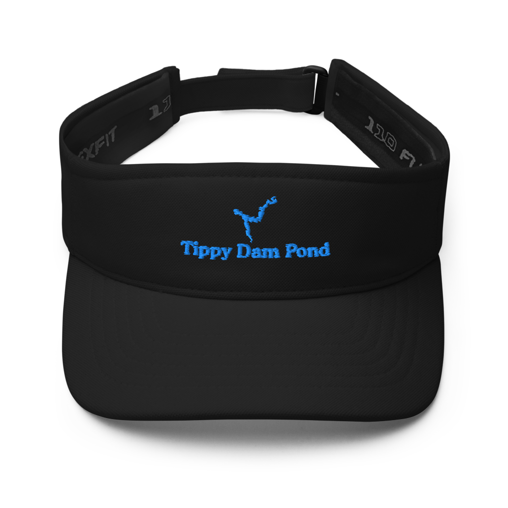 Tippy Dam Pond Visor with embroidered artwork & adjustable velcro strap
