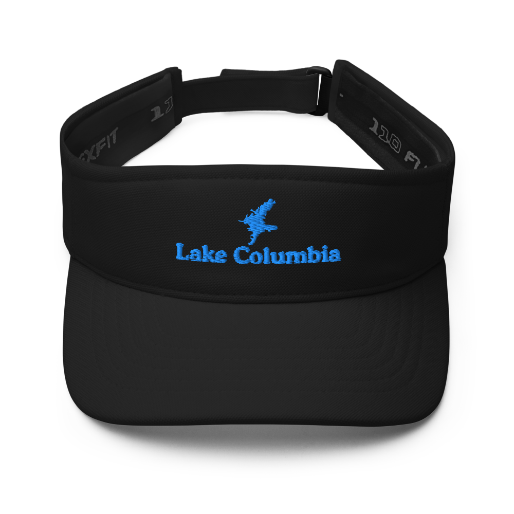 Lake Columbia Visor with embroidered artwork & adjustable velcro strap