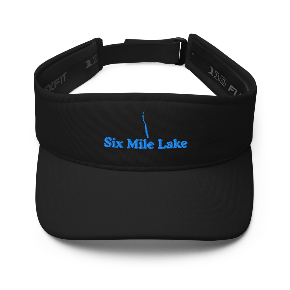Six Mile Lake Visor with embroidered artwork & adjustable velcro strap