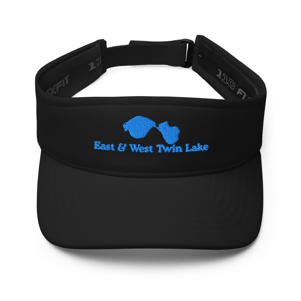 East & West Twin Lake Visor with embroidered artwork & adjustable velcro strap