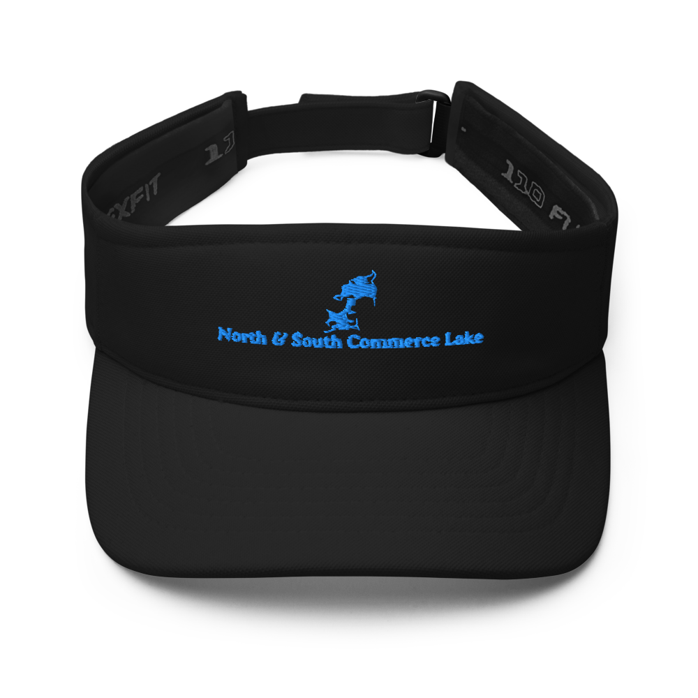 North & South Commerce Lake Visor with embroidered artwork & adjustable velcro strap