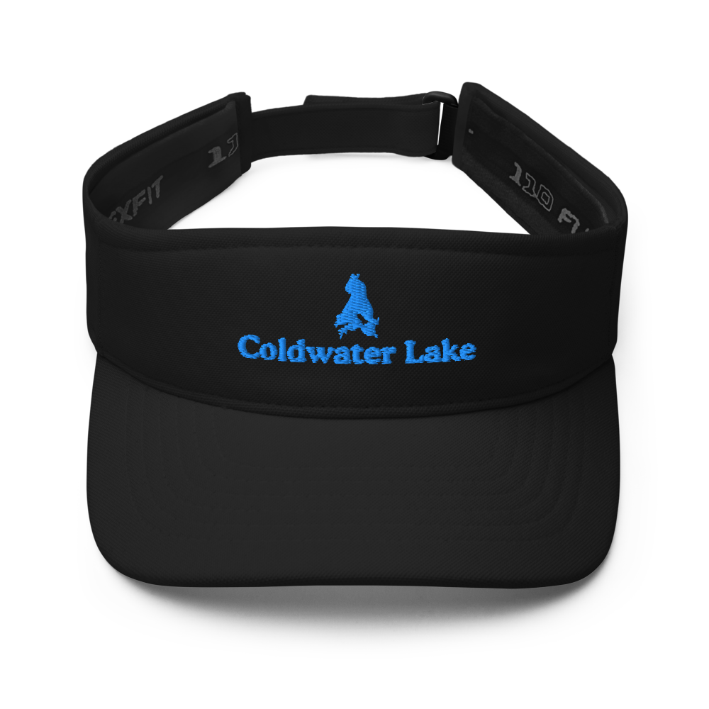 Coldwater Lake Visor with embroidered artwork & adjustable velcro strap