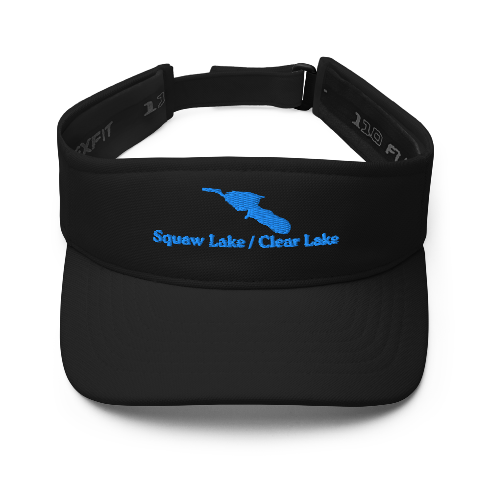 Squaw Lake / Clear Lake Visor with embroidered artwork & adjustable velcro strap