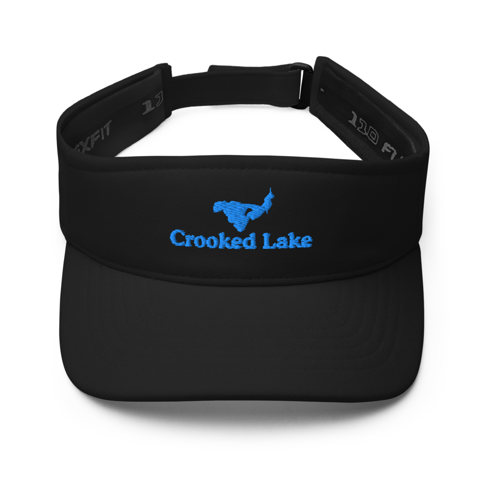 Crooked Lake  Visor with embroidered artwork & adjustable velcro strap