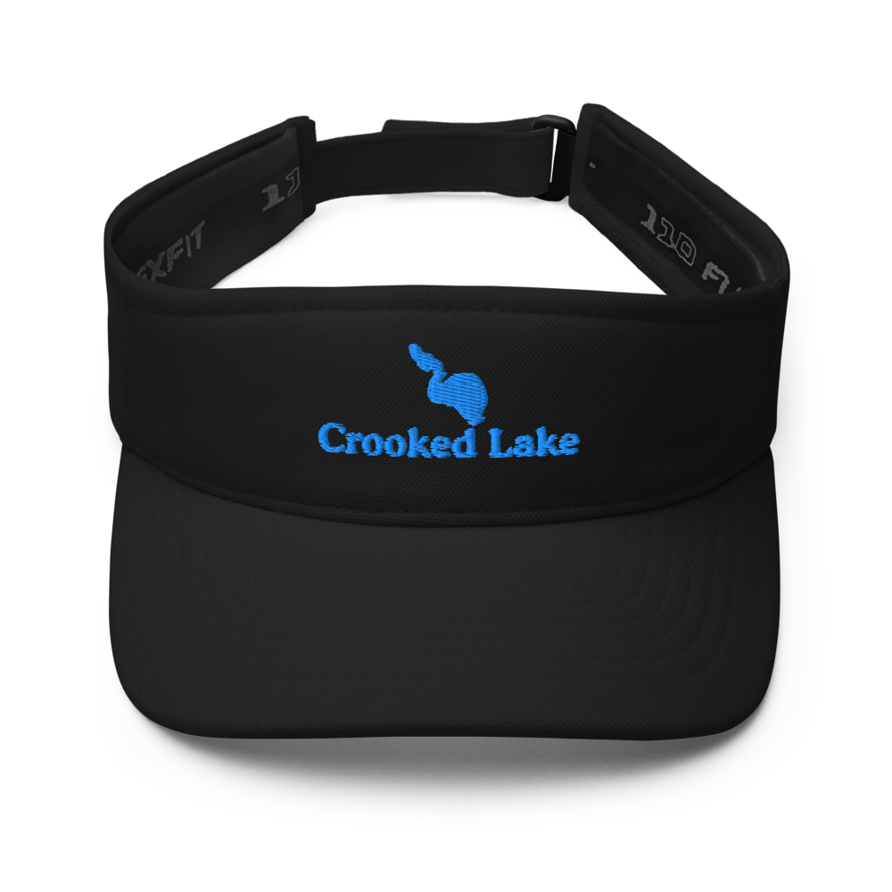 Crooked Lake Visor with embroidered artwork & adjustable velcro strap