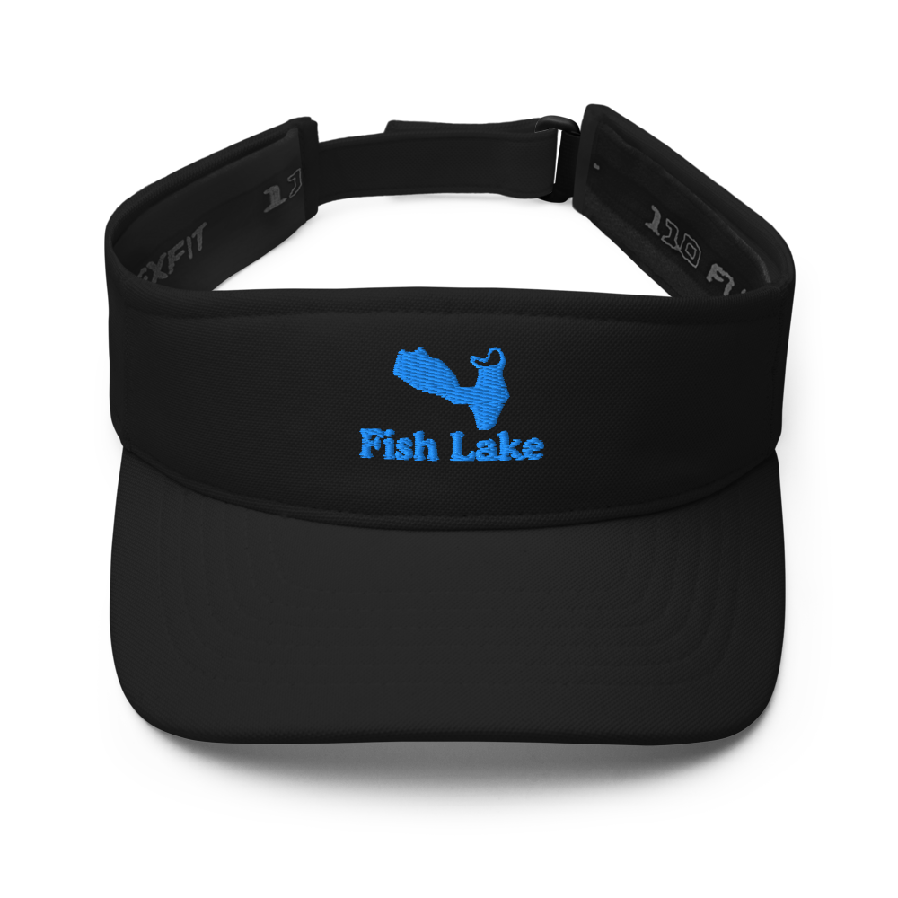Fish Lake Visor with embroidered artwork & adjustable velcro strap