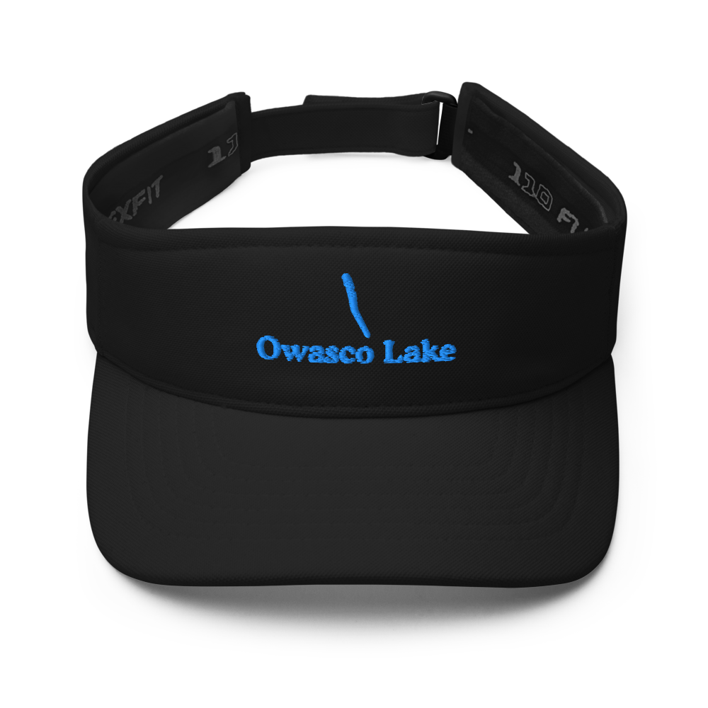Owasco Lake Visor with embroidered artwork & adjustable velcro strap