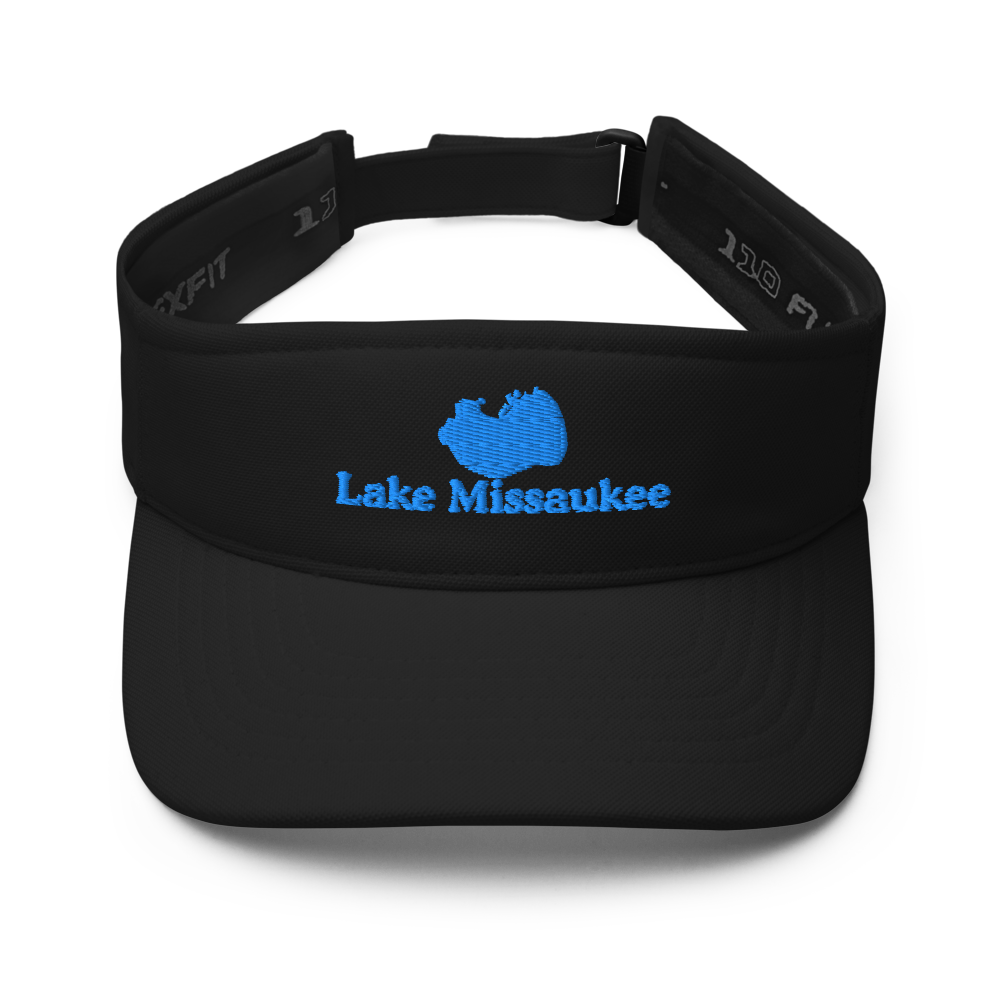 Lake Missaukee Visor with embroidered artwork & adjustable velcro strap