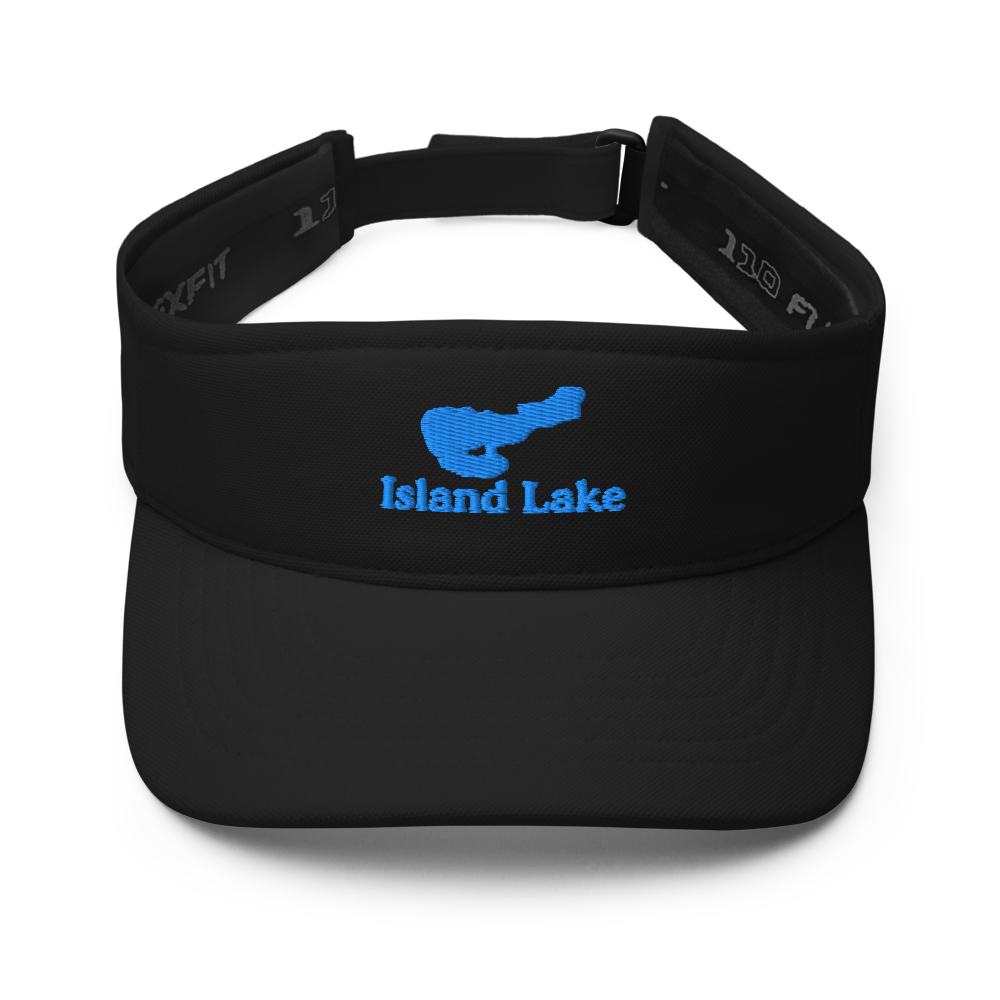 Island Lake Visor with embroidered artwork & adjustable velcro strap