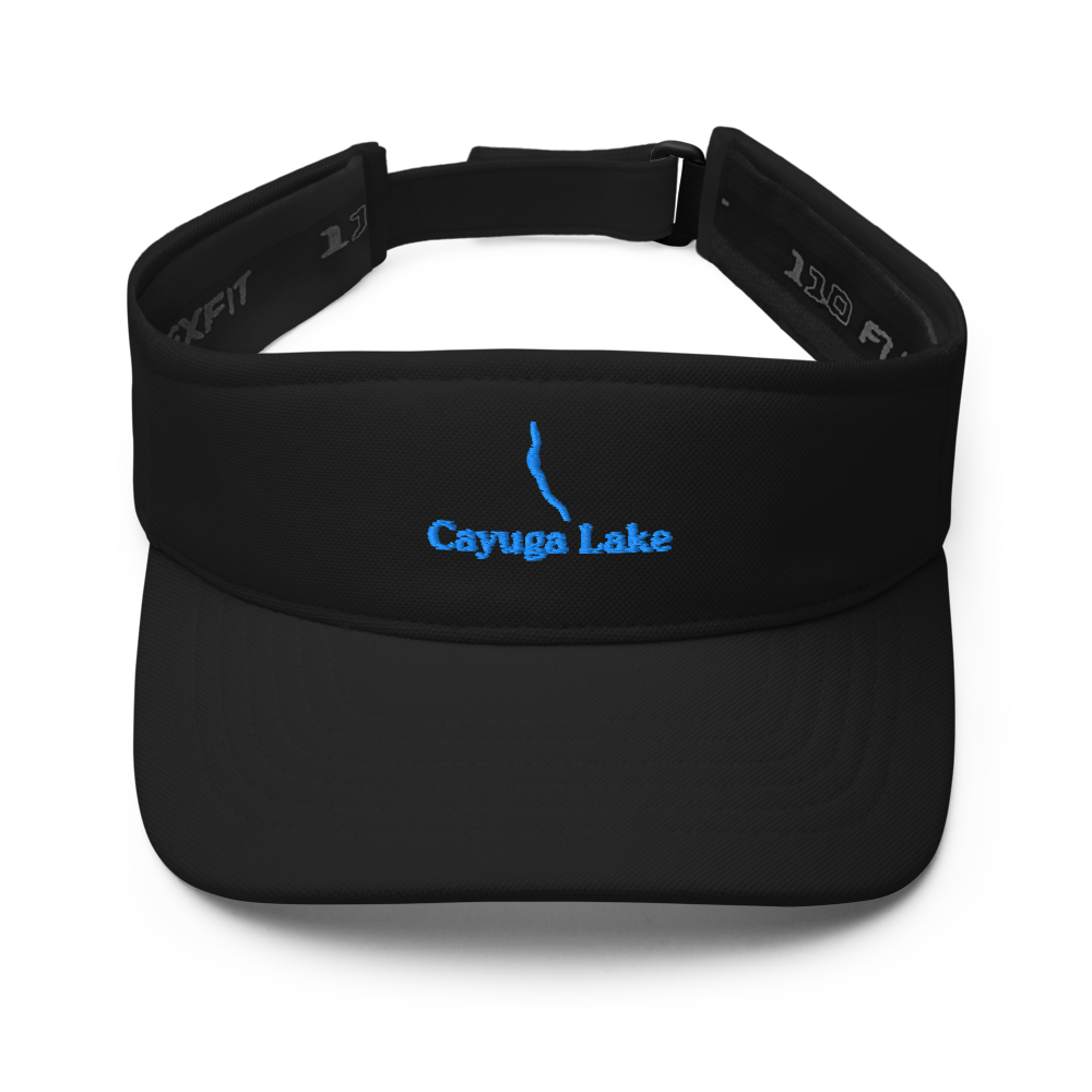 Cayuga Lake Visor with embroidered artwork & adjustable velcro strap