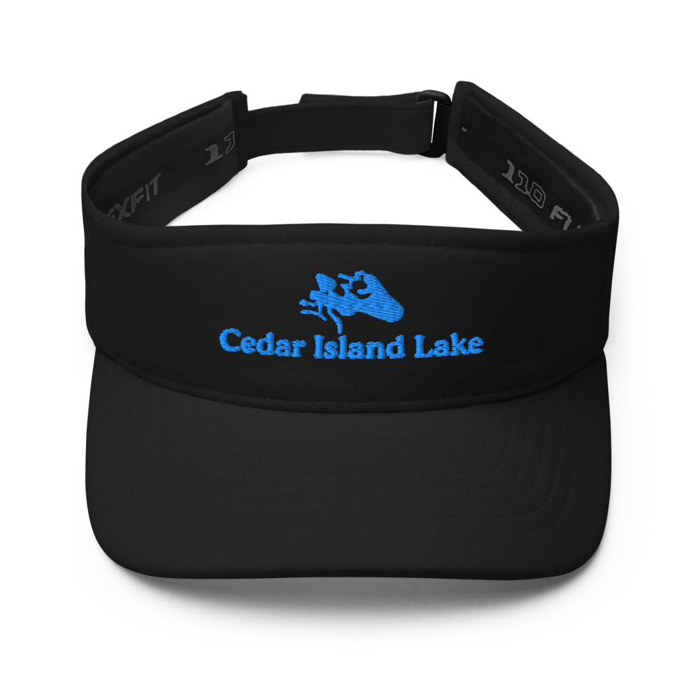 Cedar Island Lake Visor with embroidered artwork & adjustable velcro strap