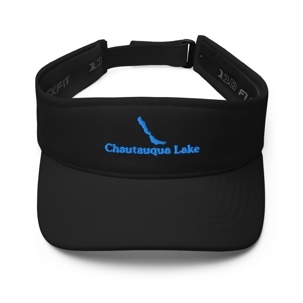 Chautauqua Lake Visor with embroidered artwork & adjustable velcro strap