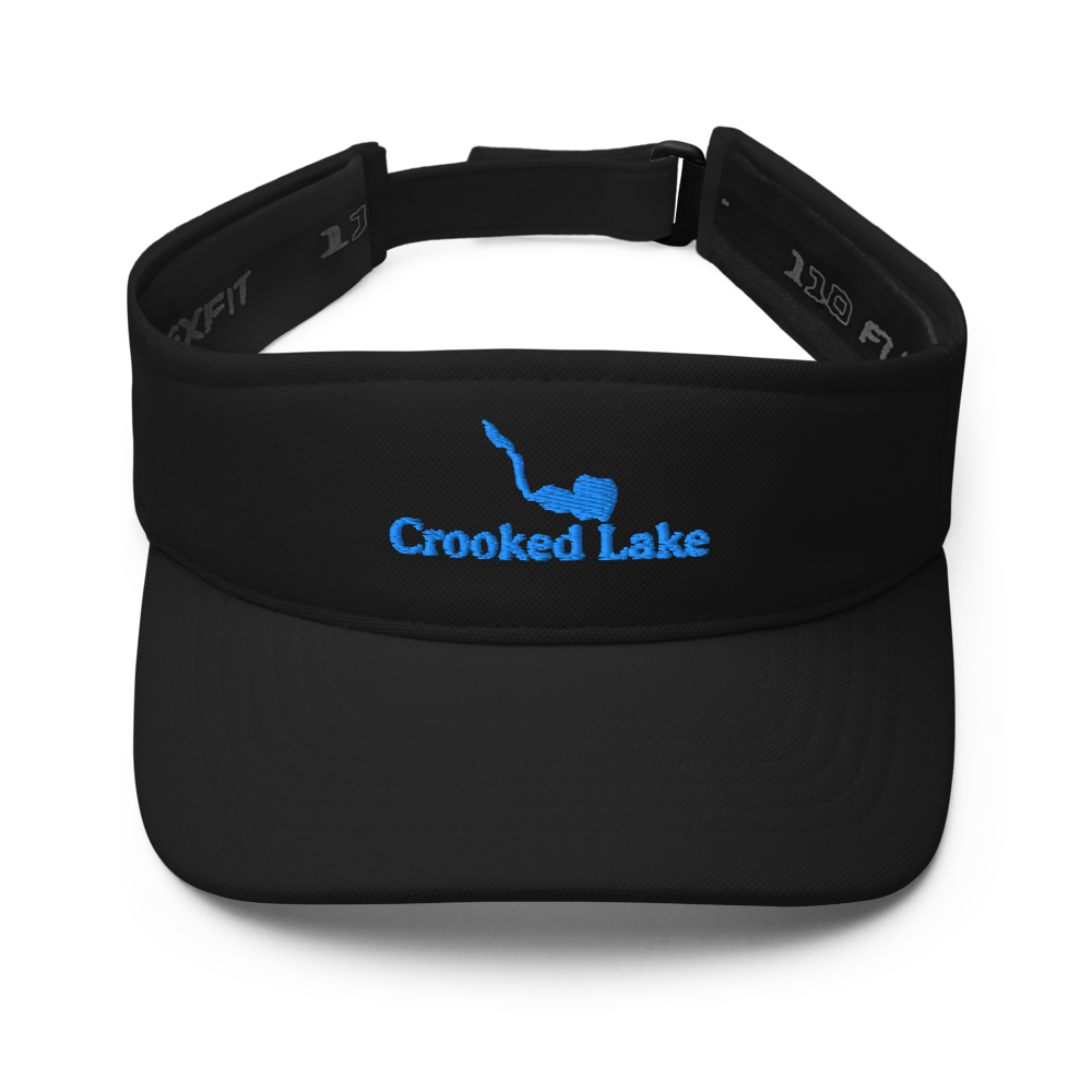 Crooked Lake Visor with embroidered artwork & adjustable velcro strap