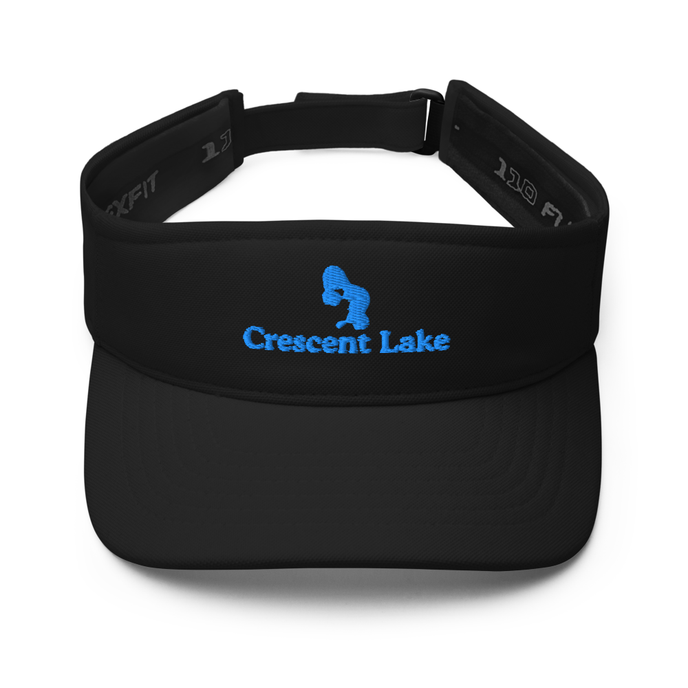Crescent Lake Visor with embroidered artwork & adjustable velcro strap