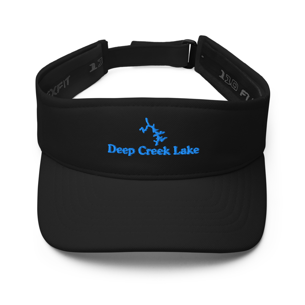Deep Creek Lake Visor with embroidered artwork & adjustable velcro strap