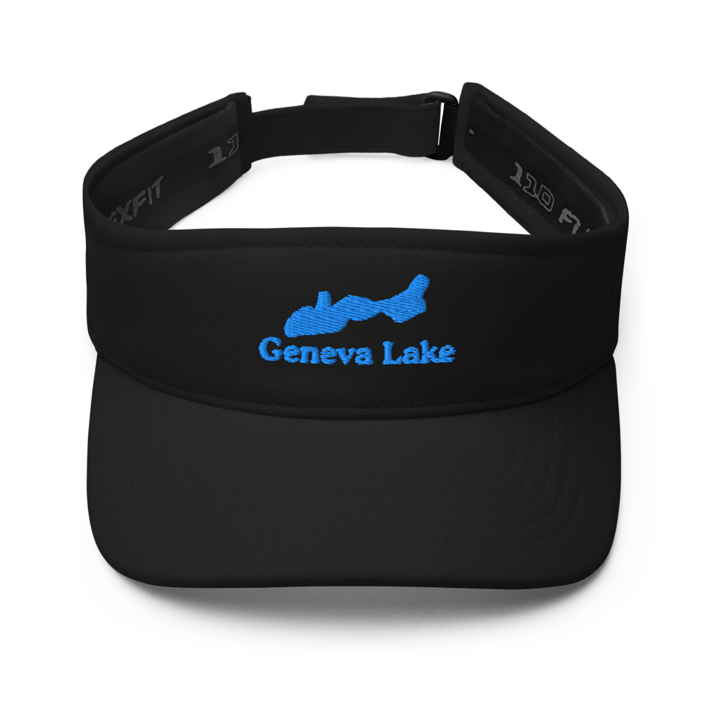Geneva Lake Visor with embroidered artwork & adjustable velcro strap