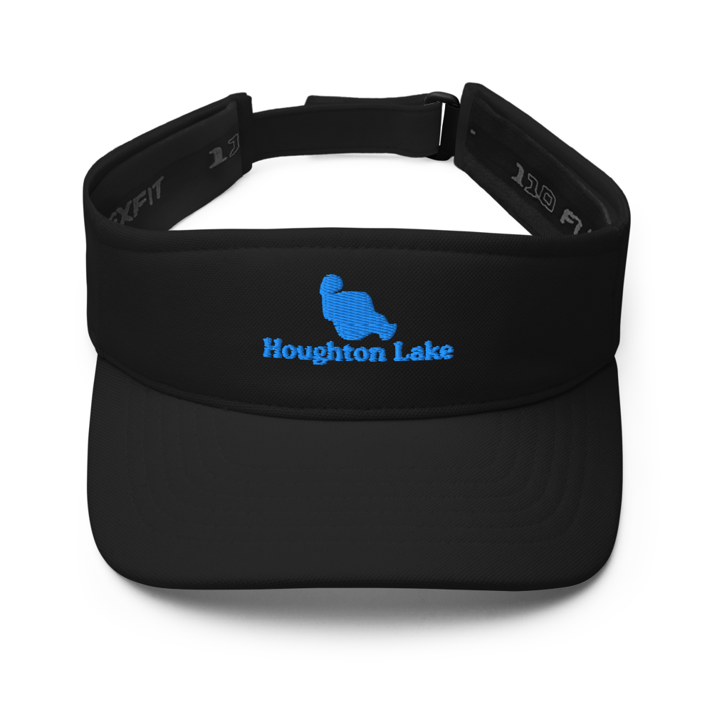 Houghton Lake Visor with embroidered artwork & adjustable velcro strap