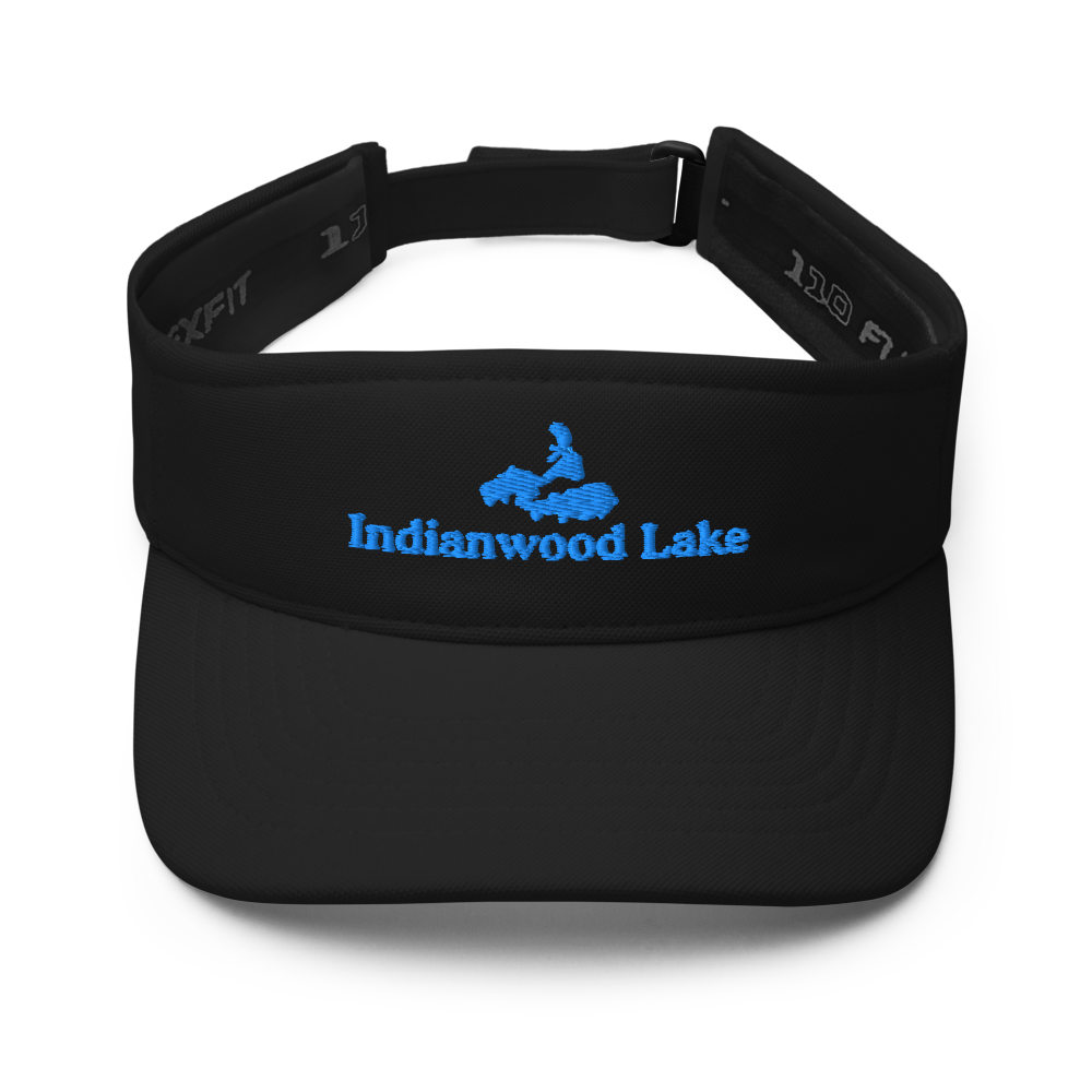 Indianwood Lake Visor with embroidered artwork & adjustable velcro strap