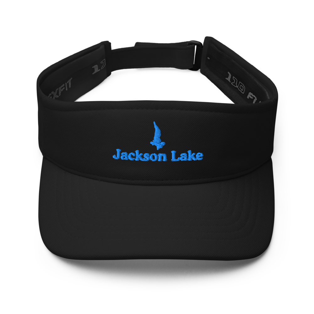 Jackson Lake Visor with embroidered artwork & adjustable velcro strap