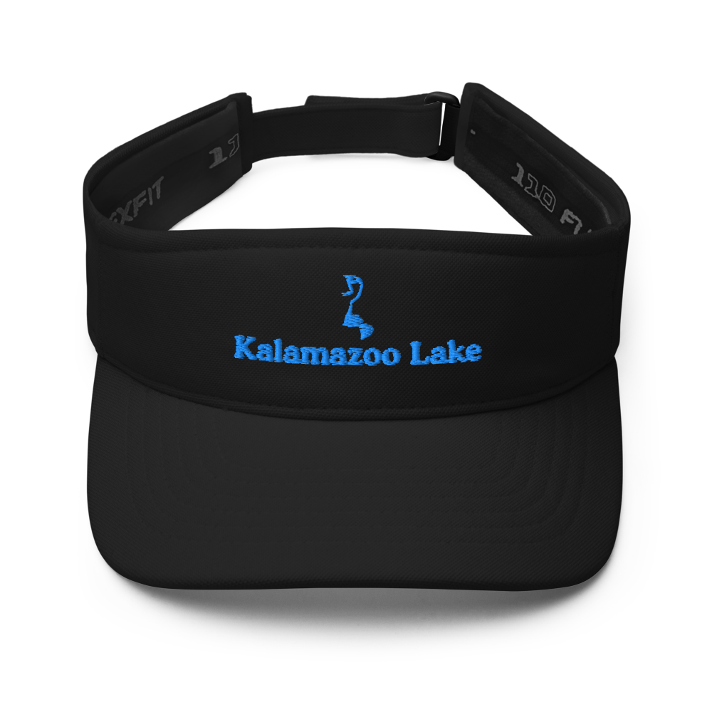 Kalamazoo Lake Visor with embroidered artwork & adjustable velcro strap