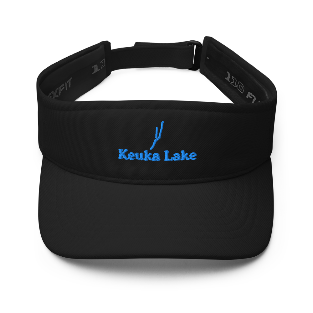 Keuka Lake Visor with embroidered artwork & adjustable velcro strap