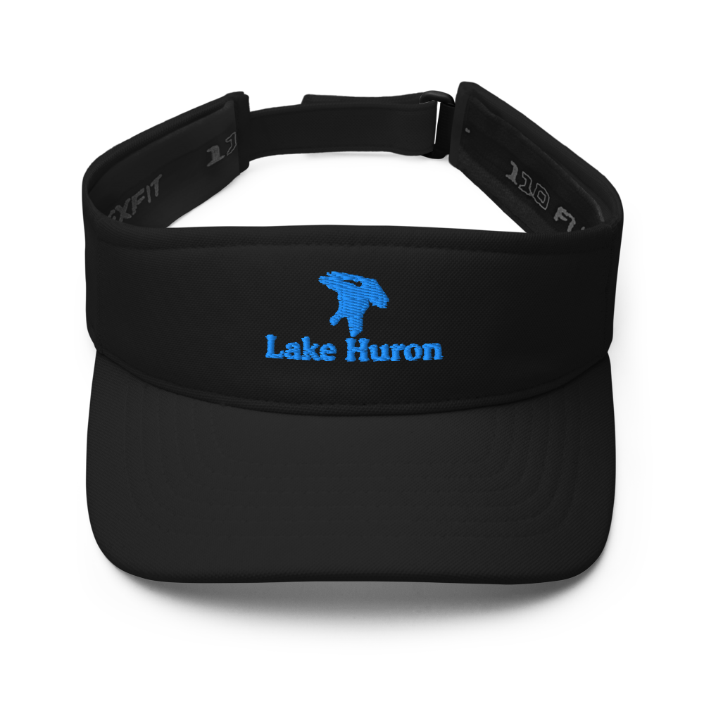 Lake Huron Visor with embroidered artwork & adjustable velcro strap