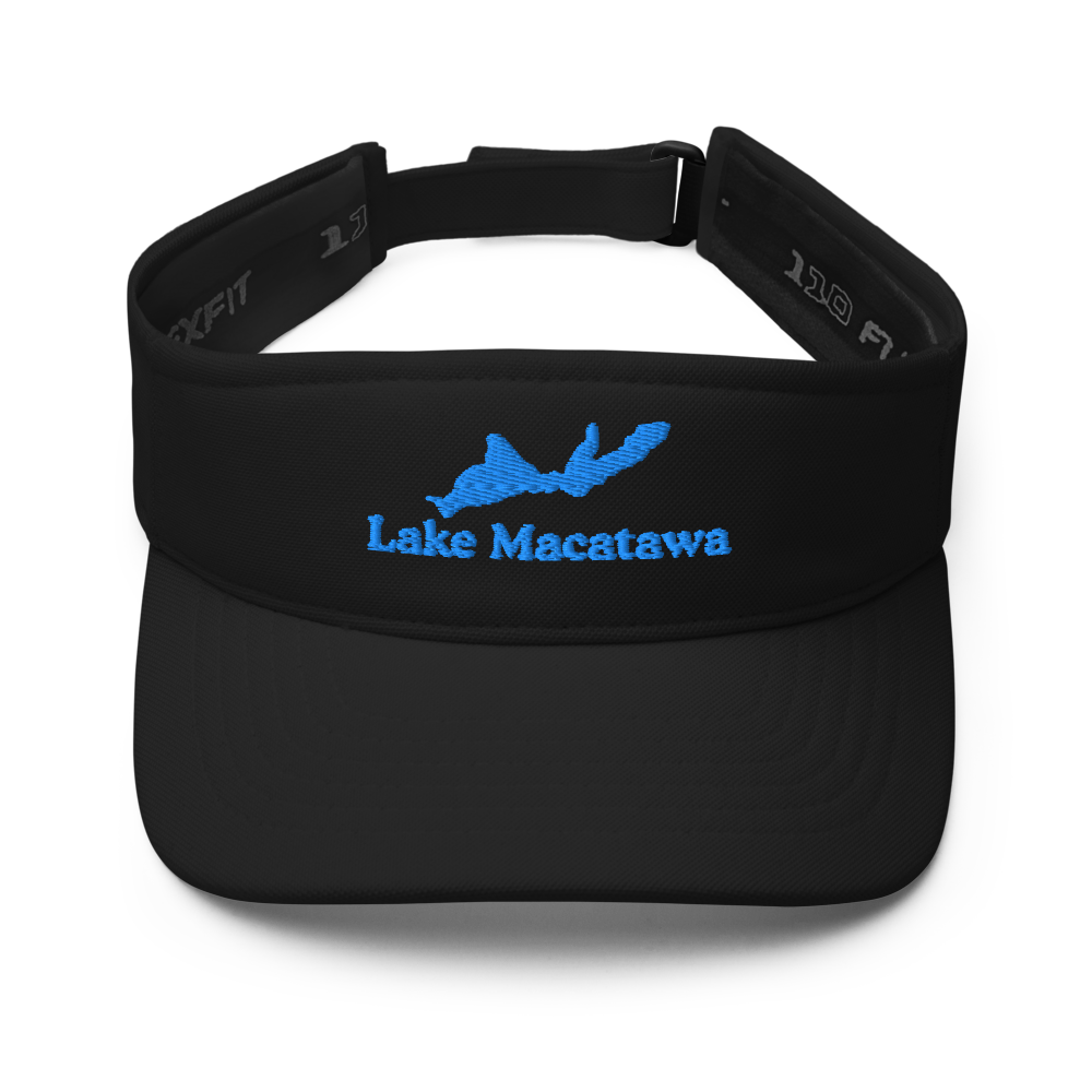 Lake Macatawa Visor with embroidered artwork & adjustable velcro strap