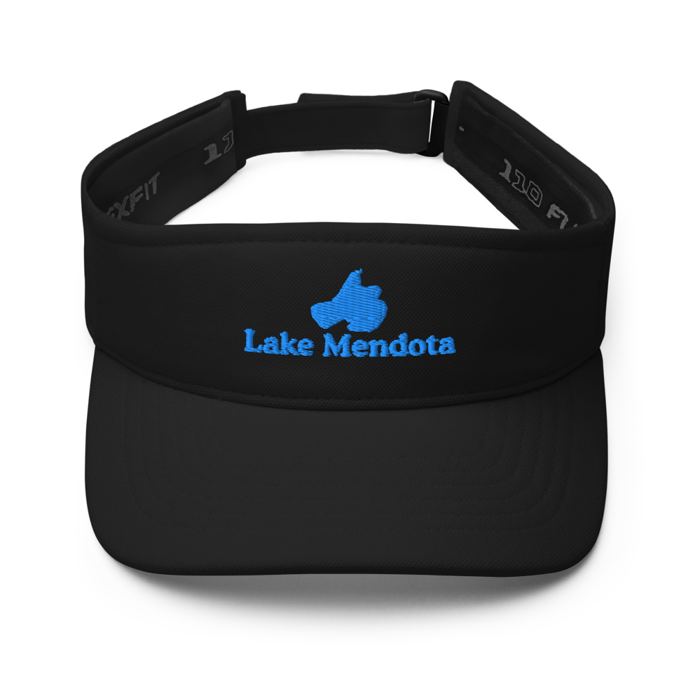 Lake Mendota Visor with embroidered artwork & adjustable velcro strap