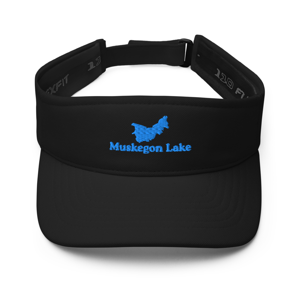 Muskegon Lake Visor with embroidered artwork & adjustable velcro strap