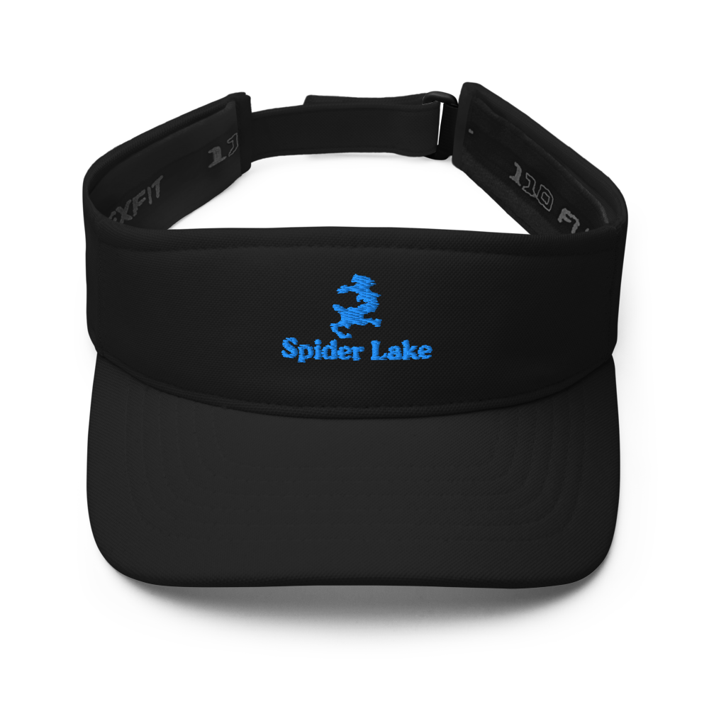 Spider Lake Visor with embroidered artwork & adjustable velcro strap