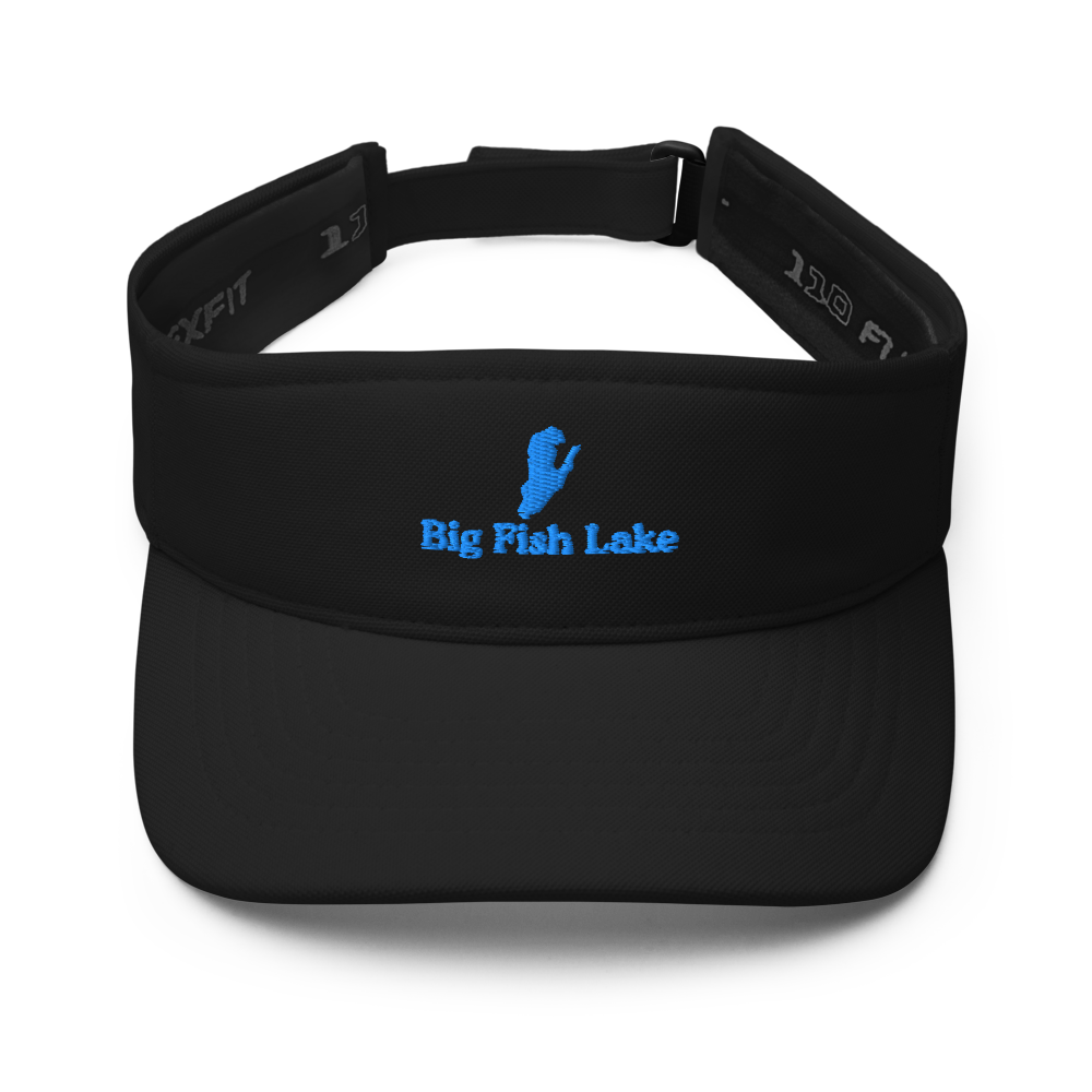 Big Fish Lake Visor with embroidered artwork & adjustable velcro strap