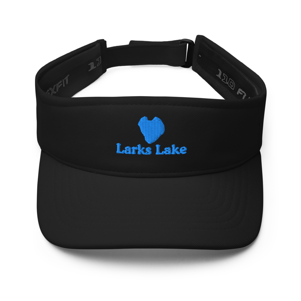 Larks Lake Visor with embroidered artwork & adjustable velcro strap