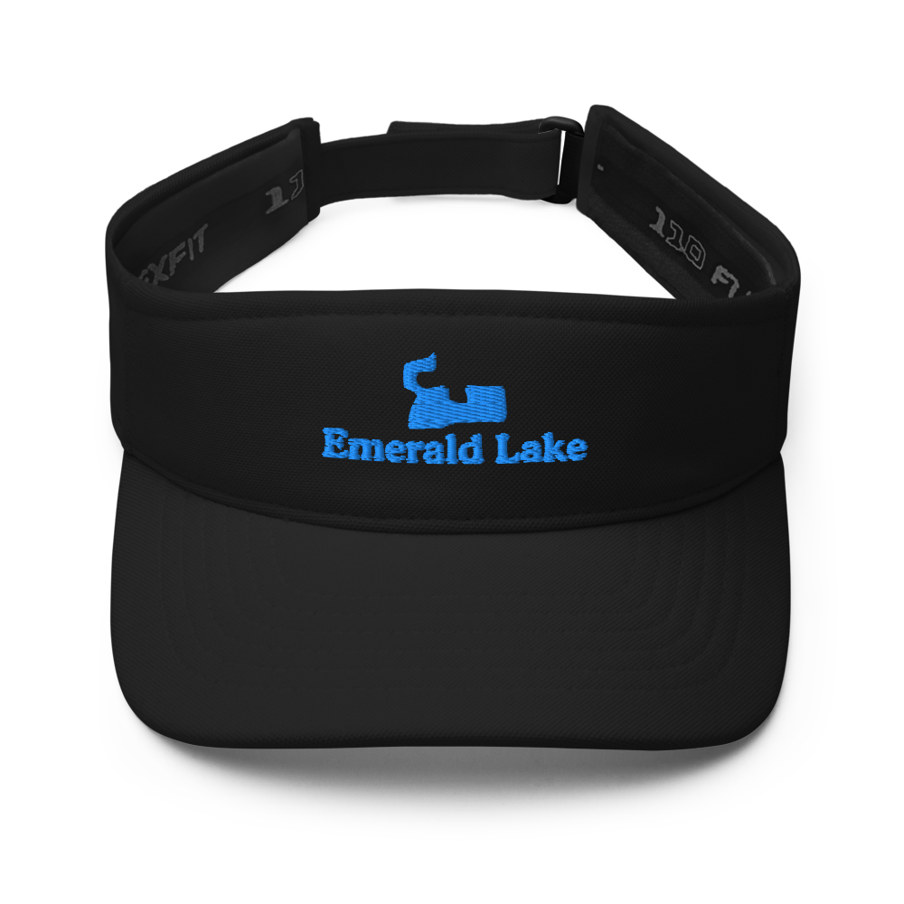 Emerald Lake Visor with embroidered artwork & adjustable velcro strap