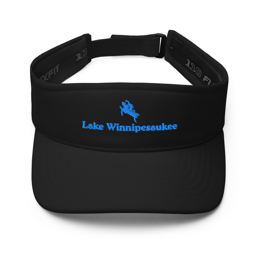 Lake Winnipesaukee Visor with embroidered artwork & adjustable velcro strap