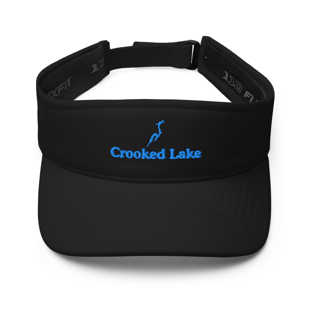 Crooked Lake Visor with embroidered artwork & adjustable velcro strap