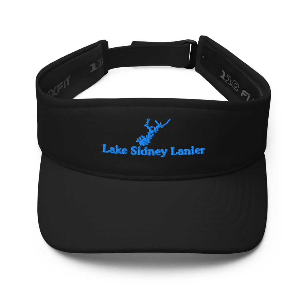 Lake Sidney Lanier Visor with embroidered artwork & adjustable velcro strap