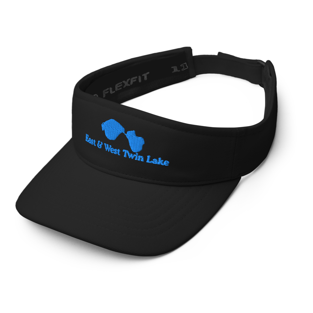 East & West Twin Lake Visor with embroidered artwork & adjustable velcro strap