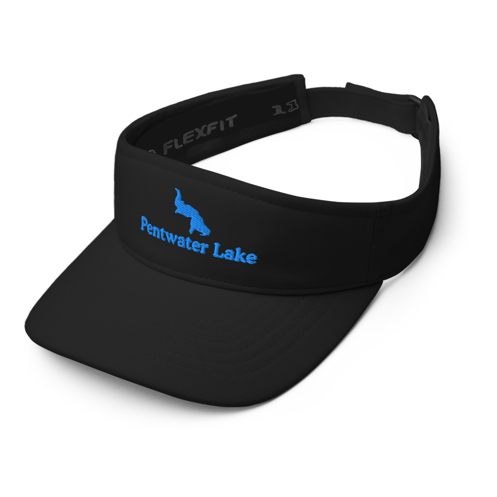 Pentwater Lake Visor with embroidered artwork & adjustable velcro strap