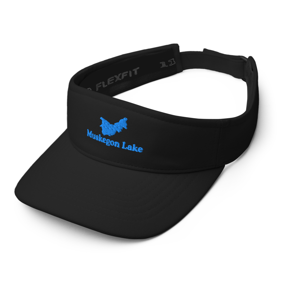 Muskegon Lake Visor with embroidered artwork & adjustable velcro strap