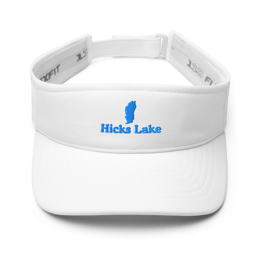 Hicks Lake Visor with embroidered artwork & adjustable velcro strap