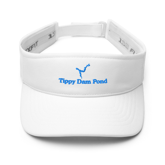 Tippy Dam Pond Visor with embroidered artwork & adjustable velcro strap